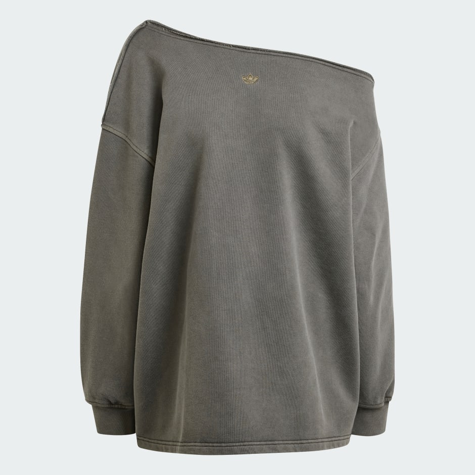 Washed Off-Shoulder Sweatshirt