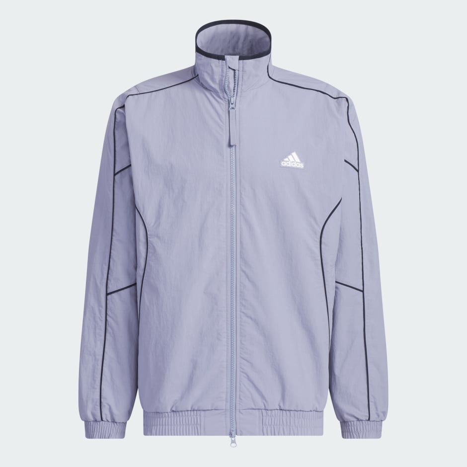 Wording Loose Fit Wrinkled Nylon Woven Brushed Tricot Lined Jacket (Gender Neutral)