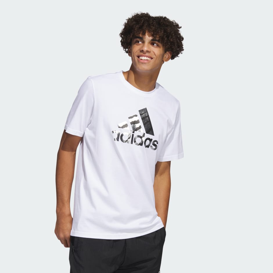 adidas Power Logo Foil Tee - White | adidas UAE