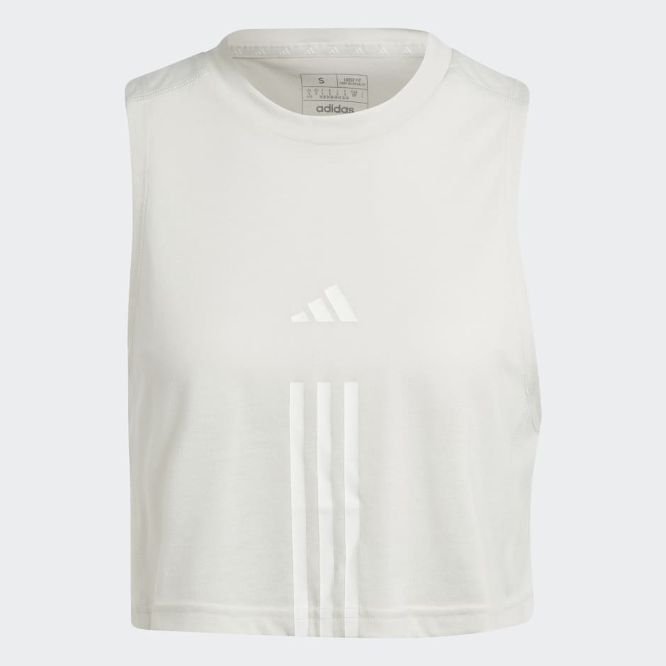 Train Essentials Train Cotton 3-Stripes Crop Tank Top