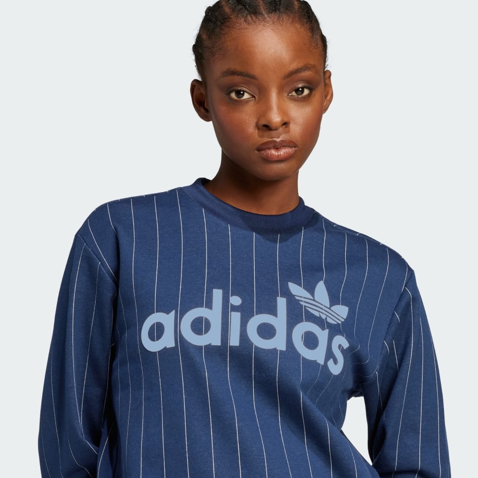 Pinstripe Graphic Sweatshirt
