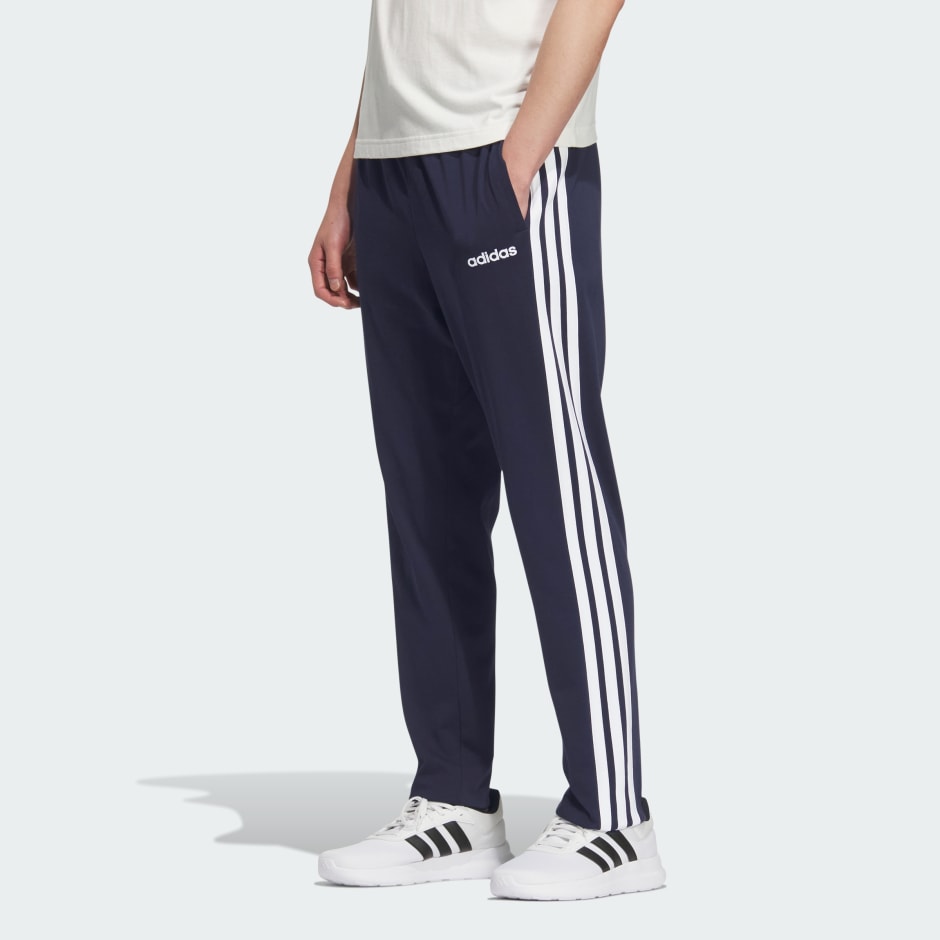 Essentials 3-Stripes Tapered Pants Single Jersey Open Hem