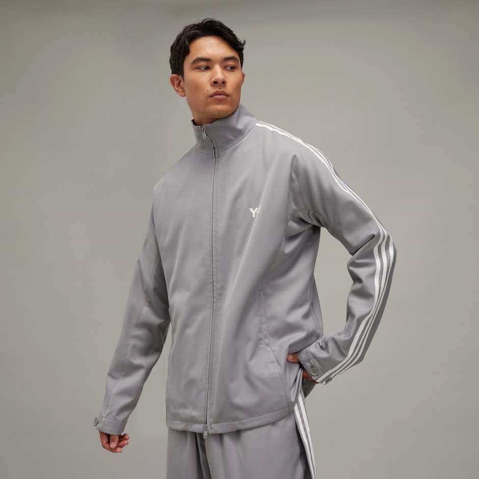 Track top Y-3 din lână rafinată cu 3 dungi