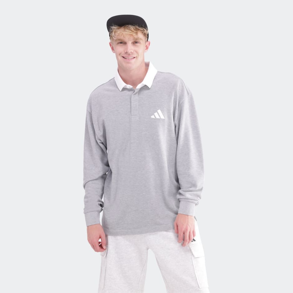 Mens Small Logo Rugby Polo Shirt