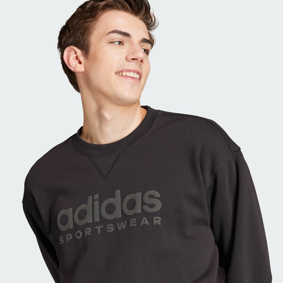 Clothing SZN Men\'s Fleece Black Oman | Sweatshirt - ALL adidas Graphic -