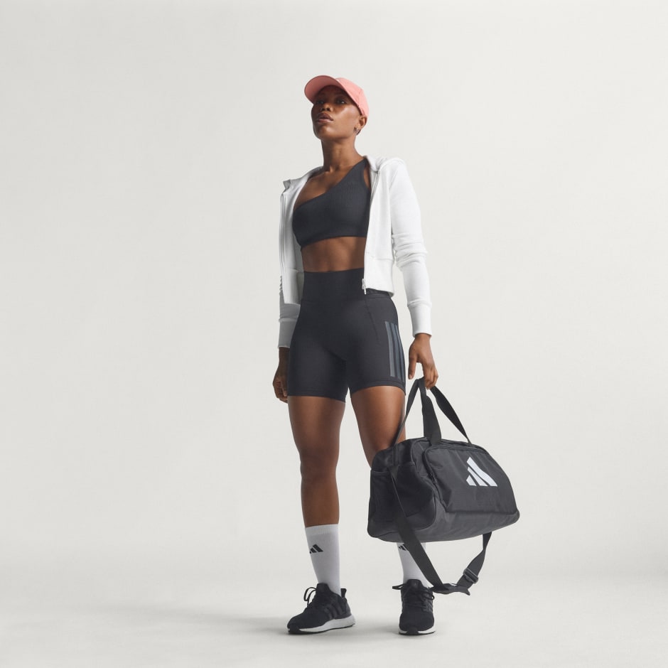 Sutien de antrenament Optime su striații, un umăr gol și susținere ușoară