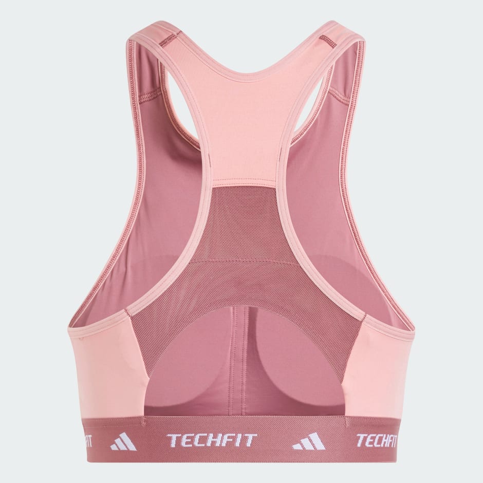 TECHFIT Medium-Support High-Neck Colorblock Bra