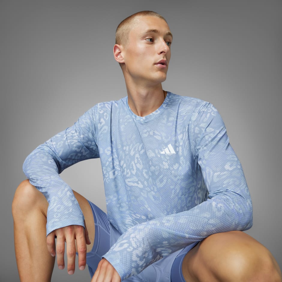 تيشيرت بأكمام طويلة Own the Run CLIMACOOL 3-Stripes