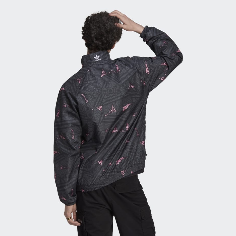 adidas adidas Rekive Trefoil Allover Print Track Top - Black | adidas KW