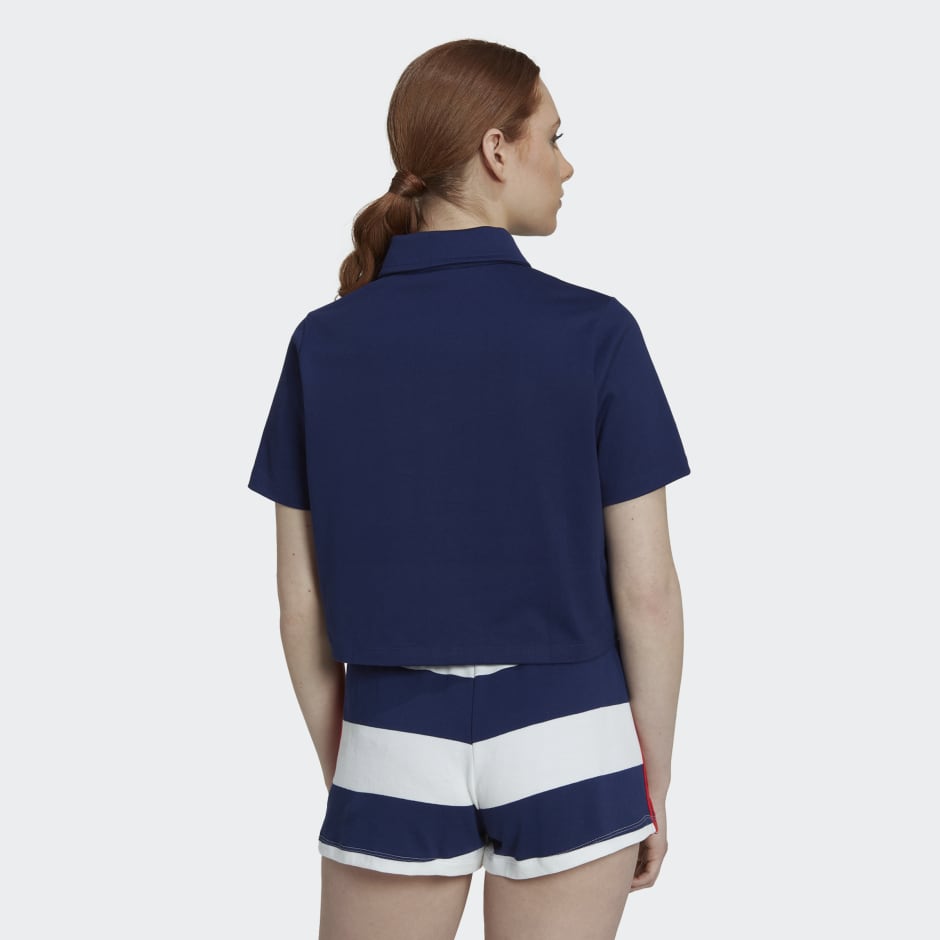 Crop Zip Polo Shirt