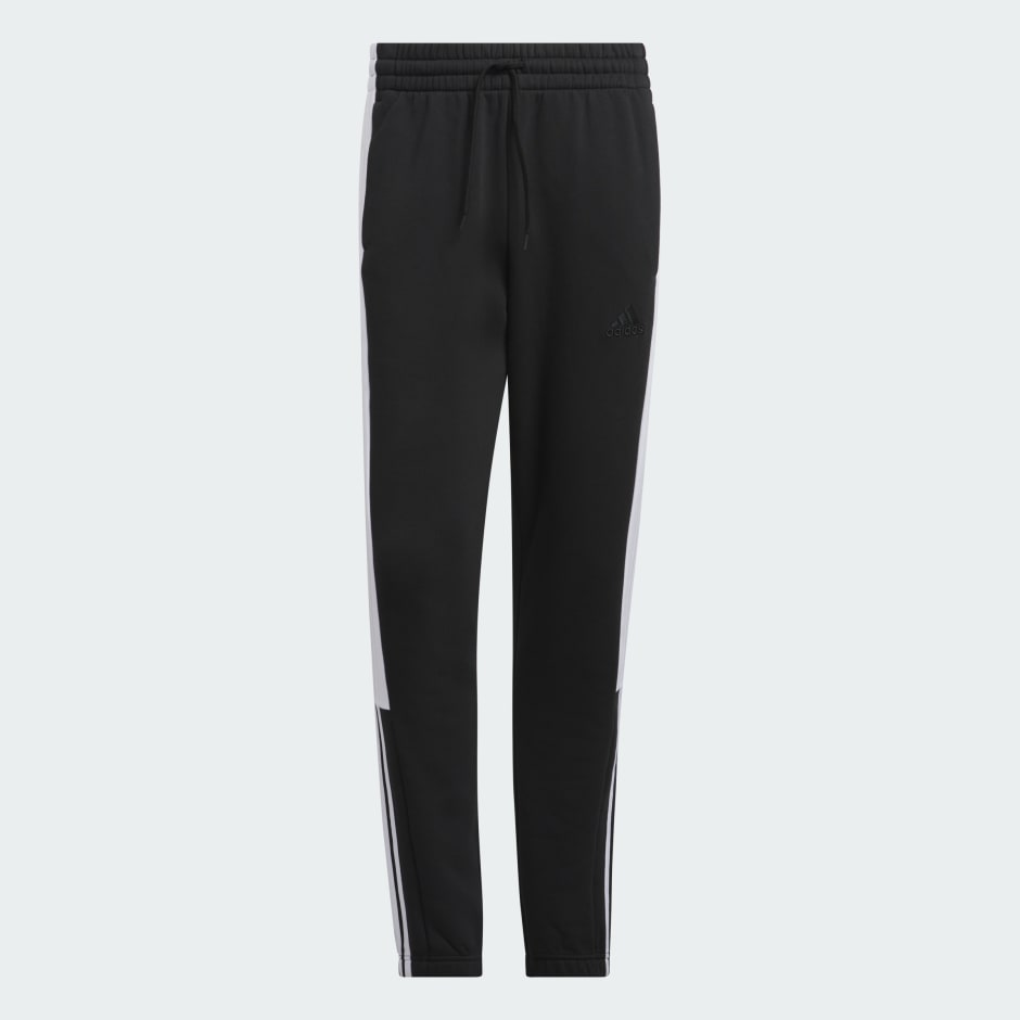 Essentials Fleece Tapered Cuff 3-Stripes Colorblock Pants