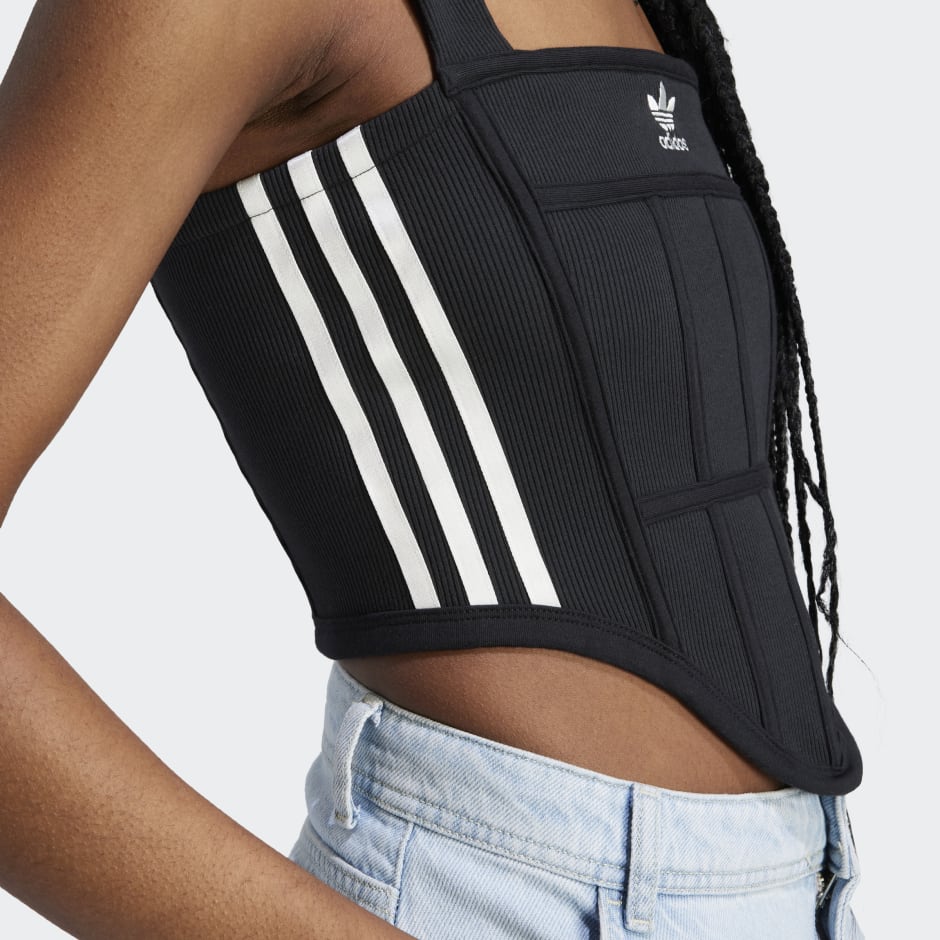 adidas Originals Women's Plus Size Ribbed Corset Tank, Black, 2X at   Women's Clothing store