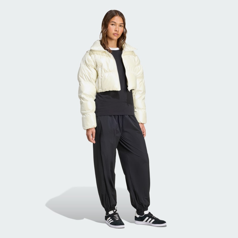 Essentials Glossy 2-In-1 Cropped Puffer