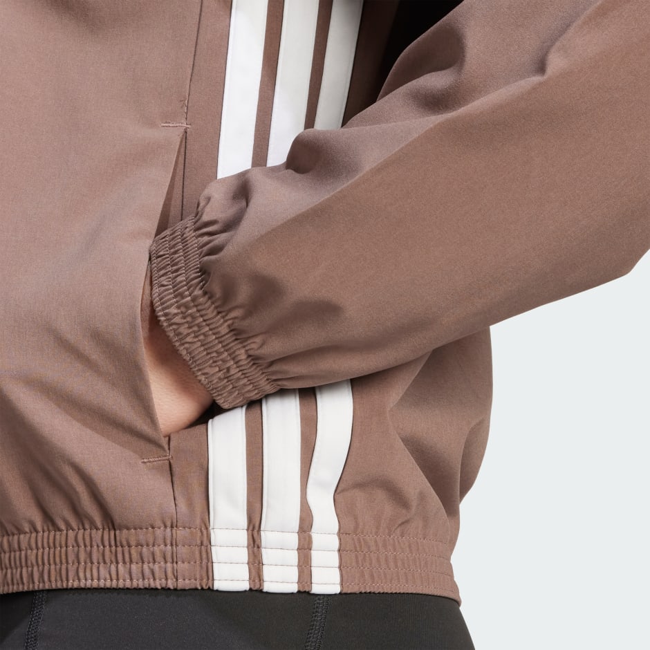 Train Essentials 3-Stripes Woven Warm-Up Jacket