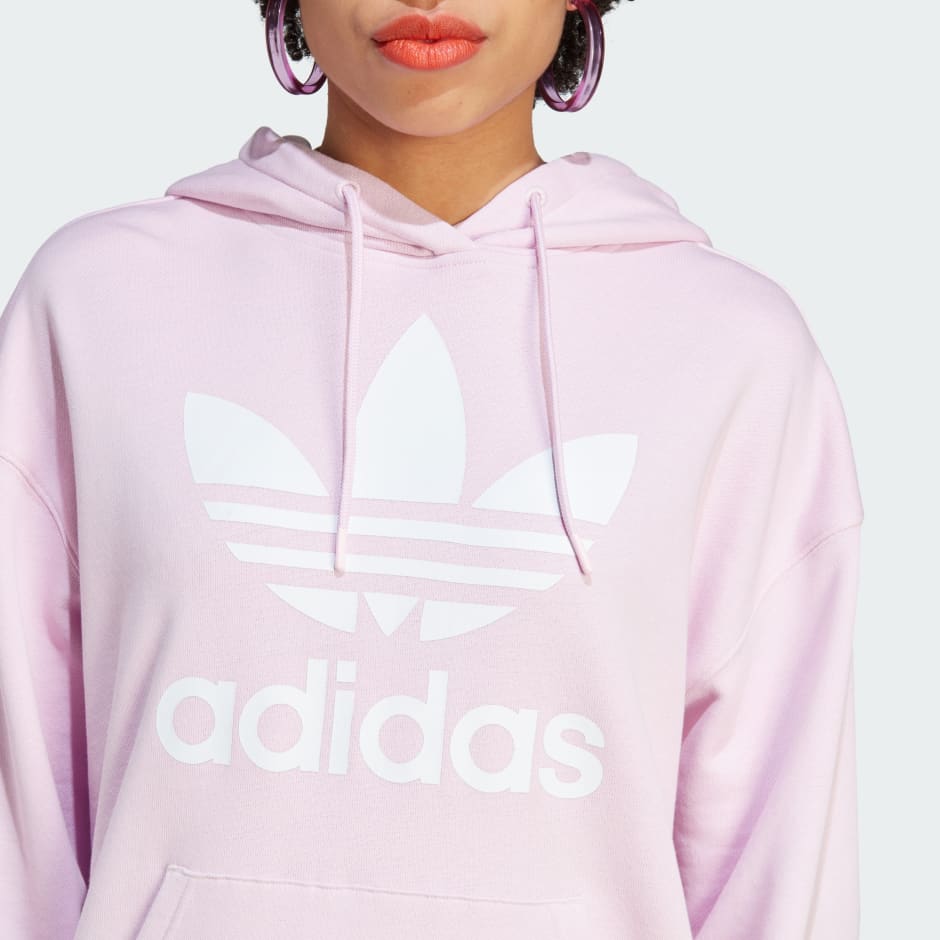 Adidas trefoil hoodie pink men's online