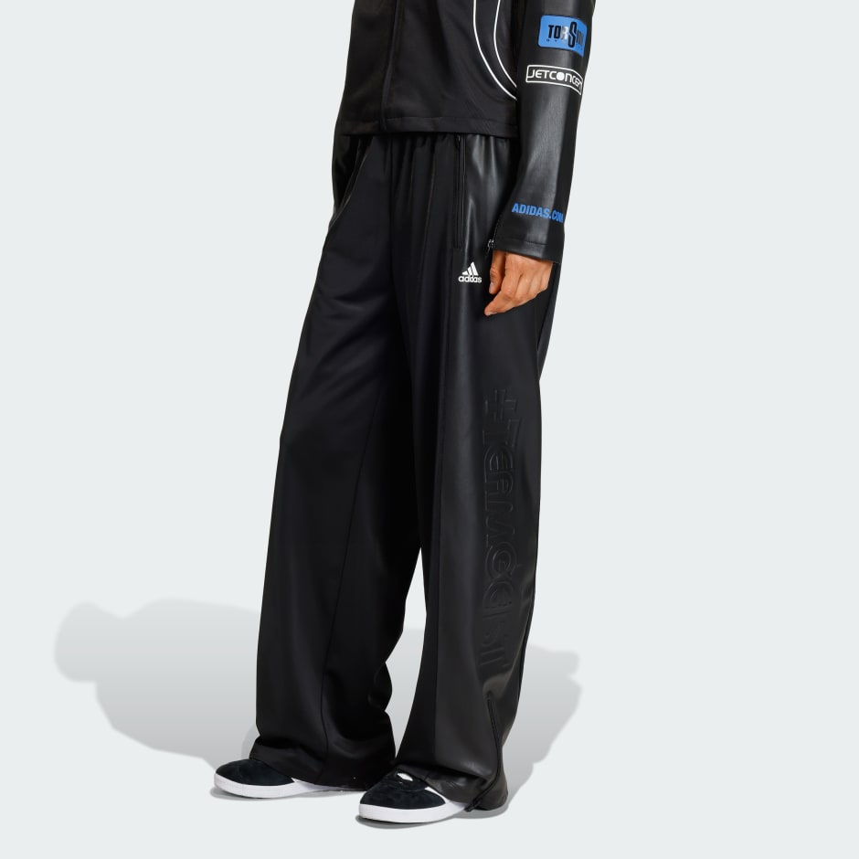 TEAMGEIST FAUX LEATHER TRACK PANTS