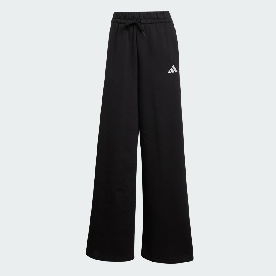 Pantaloni adidas largi din polar cu 3 dungi