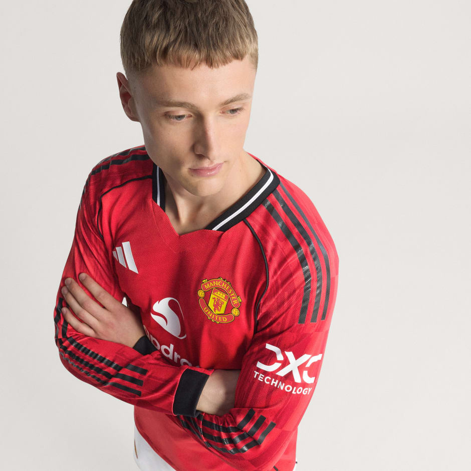 Tricou de acasă cu m&acirc;necă lungă Manchester United 25/26 Authentic