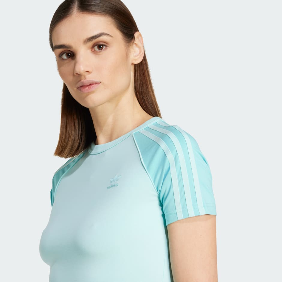 Tricou slim raglan cu 3 dungi Adicolor