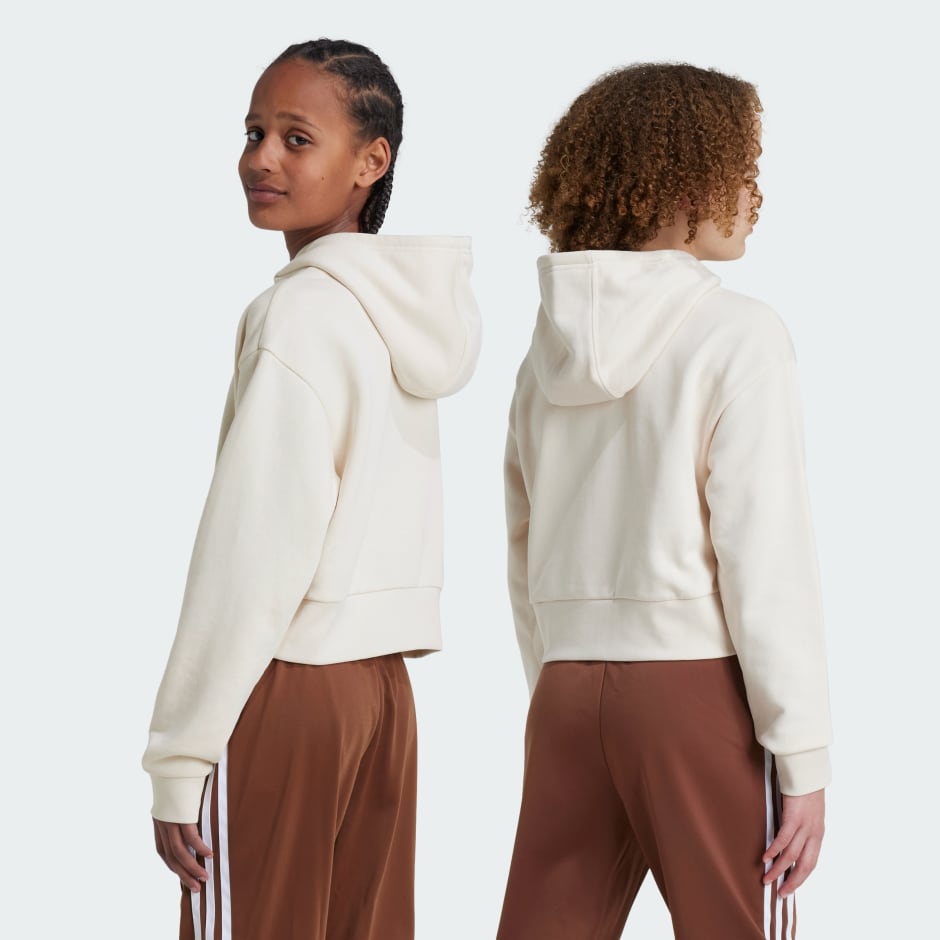 adidas Adicolor Crop Hoodie Kids - White | adidas GH