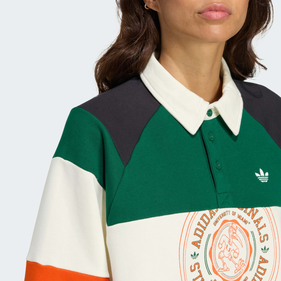 ADIDAS ORIGINALS R3COD ATHL DEPT NCAA UNIVERSITY OF MIAMI GRAPHIC LONGLSEEVE CREW