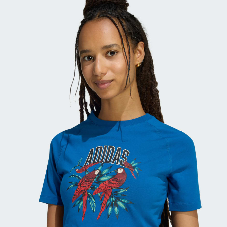 ADIDAS x FARM RIO GRAPHIC T-SHIRT CROPPED