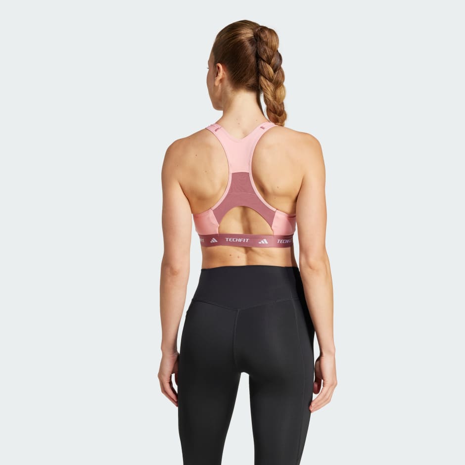 TECHFIT Medium-Support High-Neck Colorblock Bra