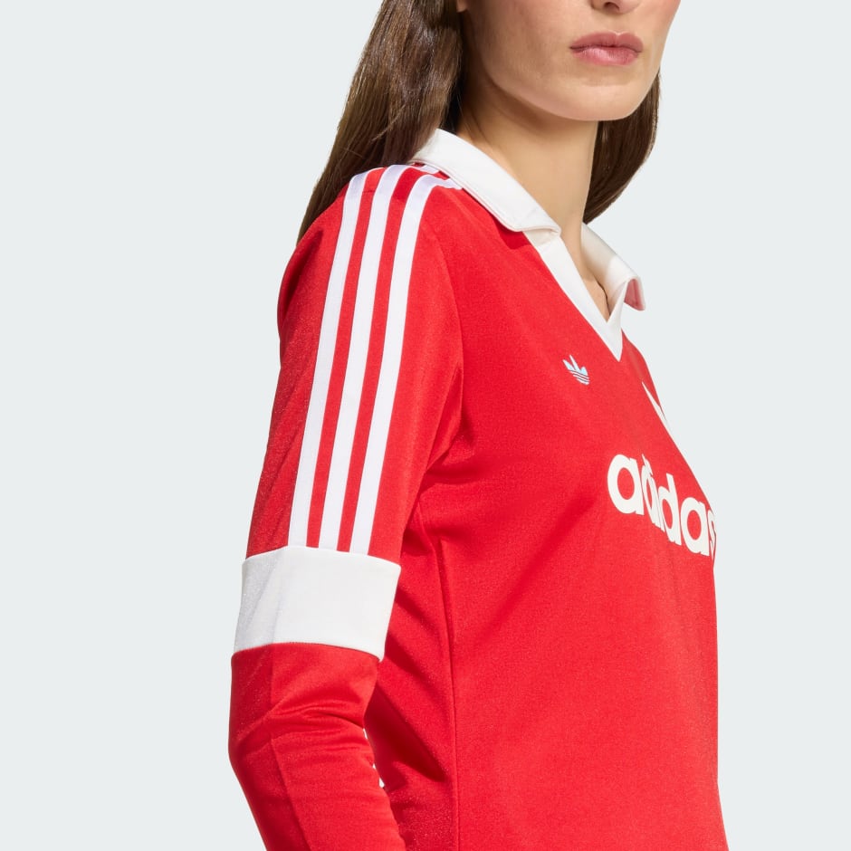 Tricou de fotbal cu imprimeu și m&acirc;necă lungă