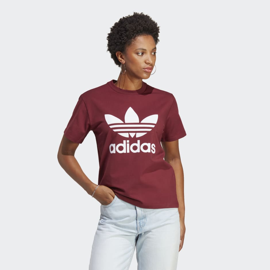 adidas Adicolor Classics Trefoil Tee - Burgundy | adidas UAE