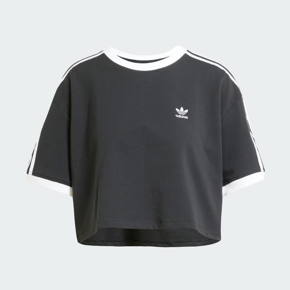 Clothing Adicolor 3 Stripes Loose Crop Tee Black adidas South Africa