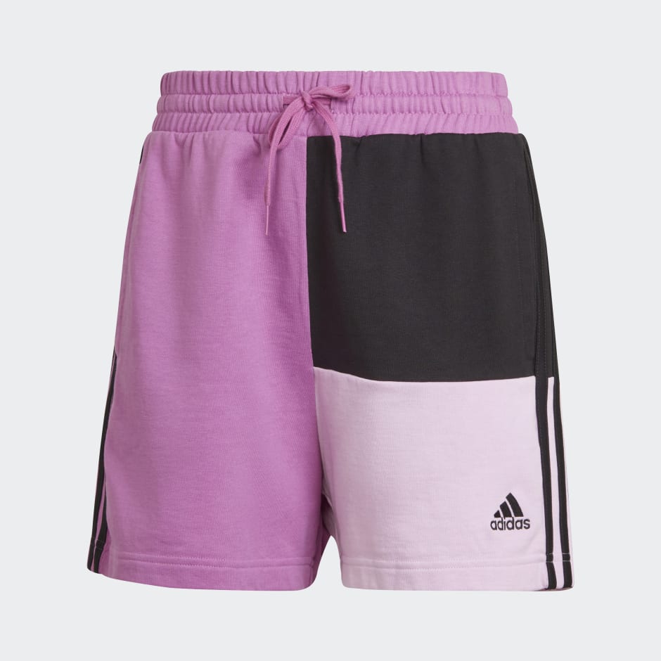 Essentials 3-Stripes Colorblock Oversized Shorts image number null