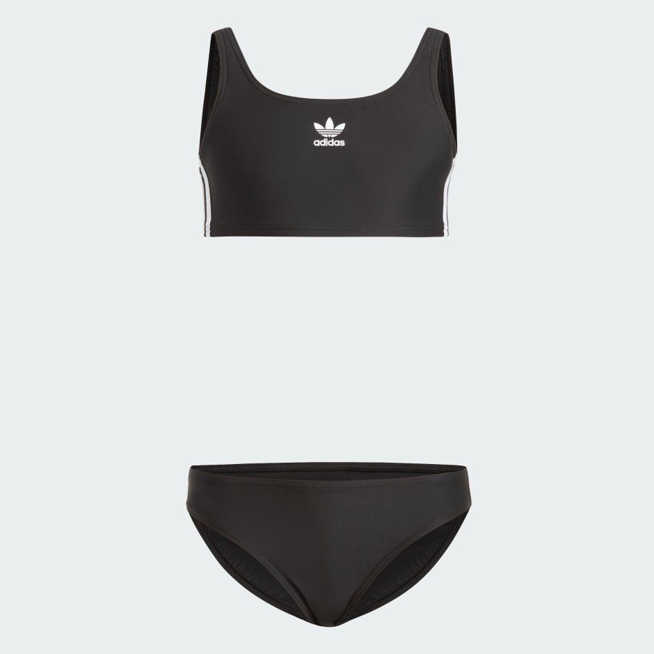 Adidas black 3 stripe bikini sale