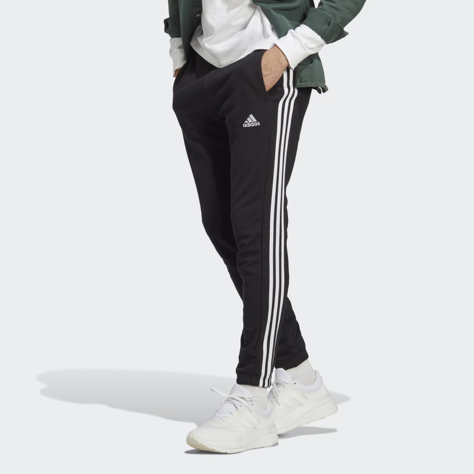 Essentials French Terry Tapered Elastic Cuff 3-Stripes Pants