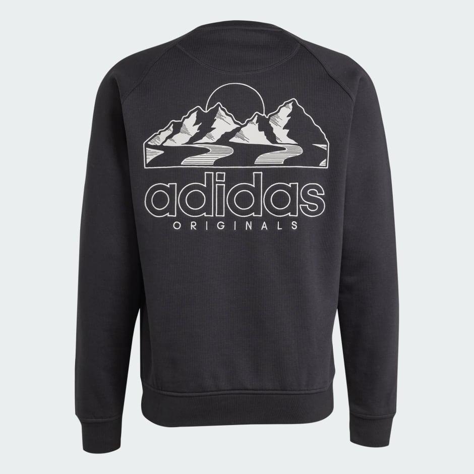 Hanorac cu guler rotund din fleece și imprimeu cu stațiune de ski