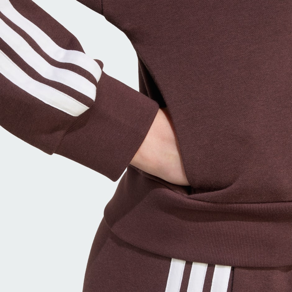 جاكيت بقبعة Essentials 3-Stripes French Terry