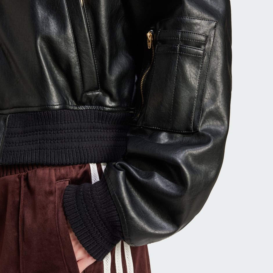 Premium Pleather Bomber Jacket