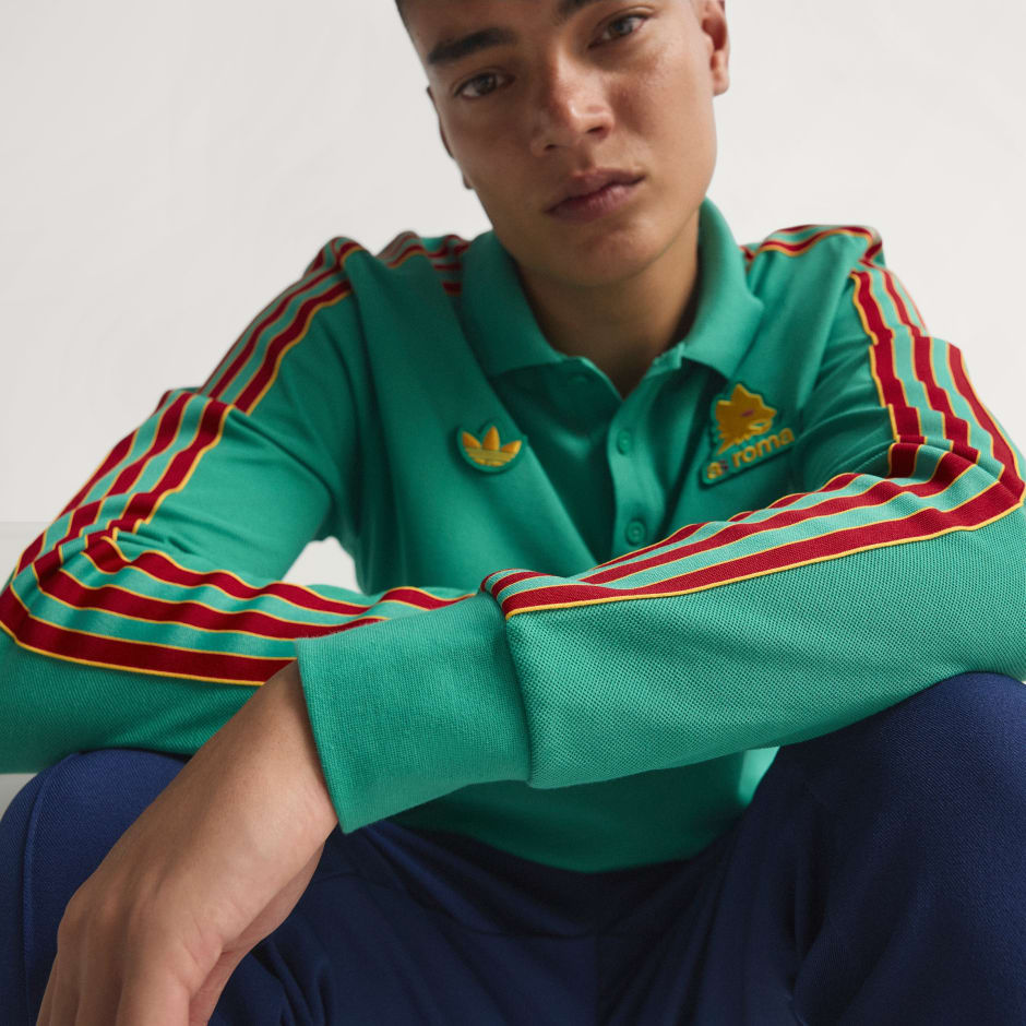 Bluză polo cu m&acirc;necă lungă AS Roma Terrace Icons