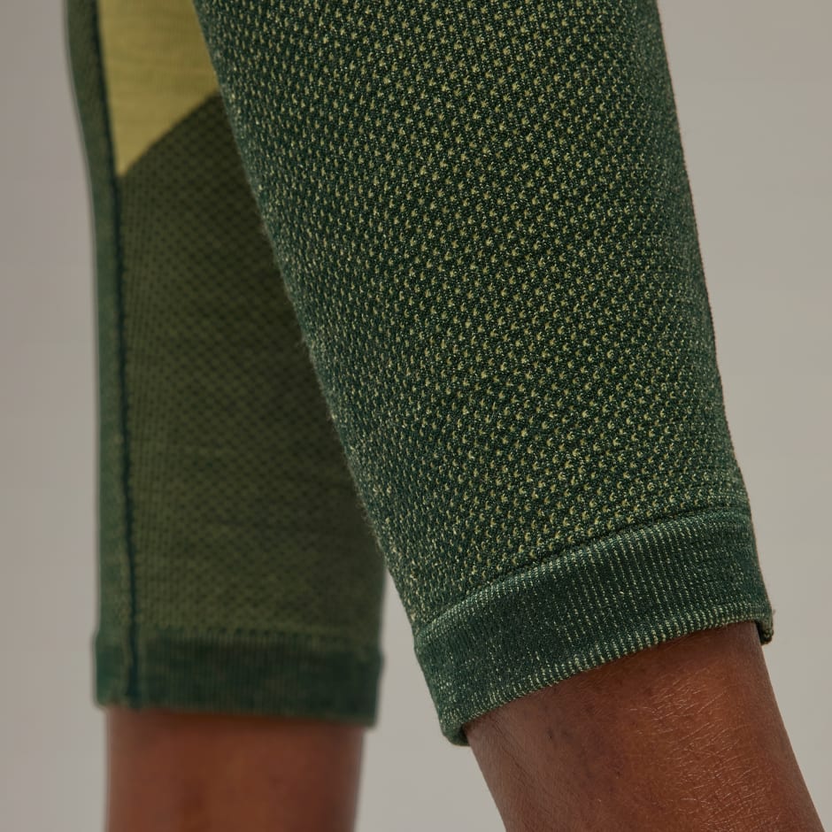 Wool Seamless Knit Leggings Green