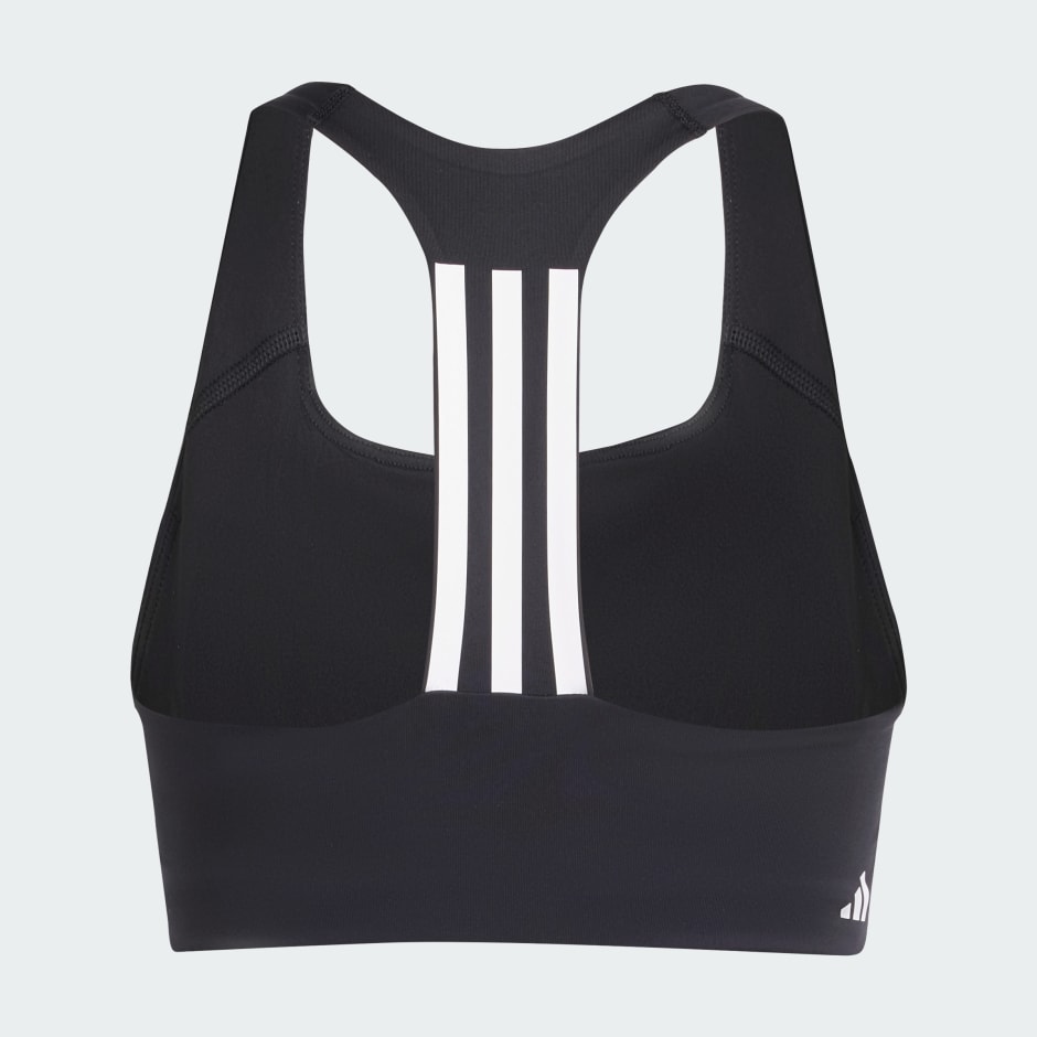 Clothing - Powerimpact Training Medium-Support 3-Stripes Bra - Black ...