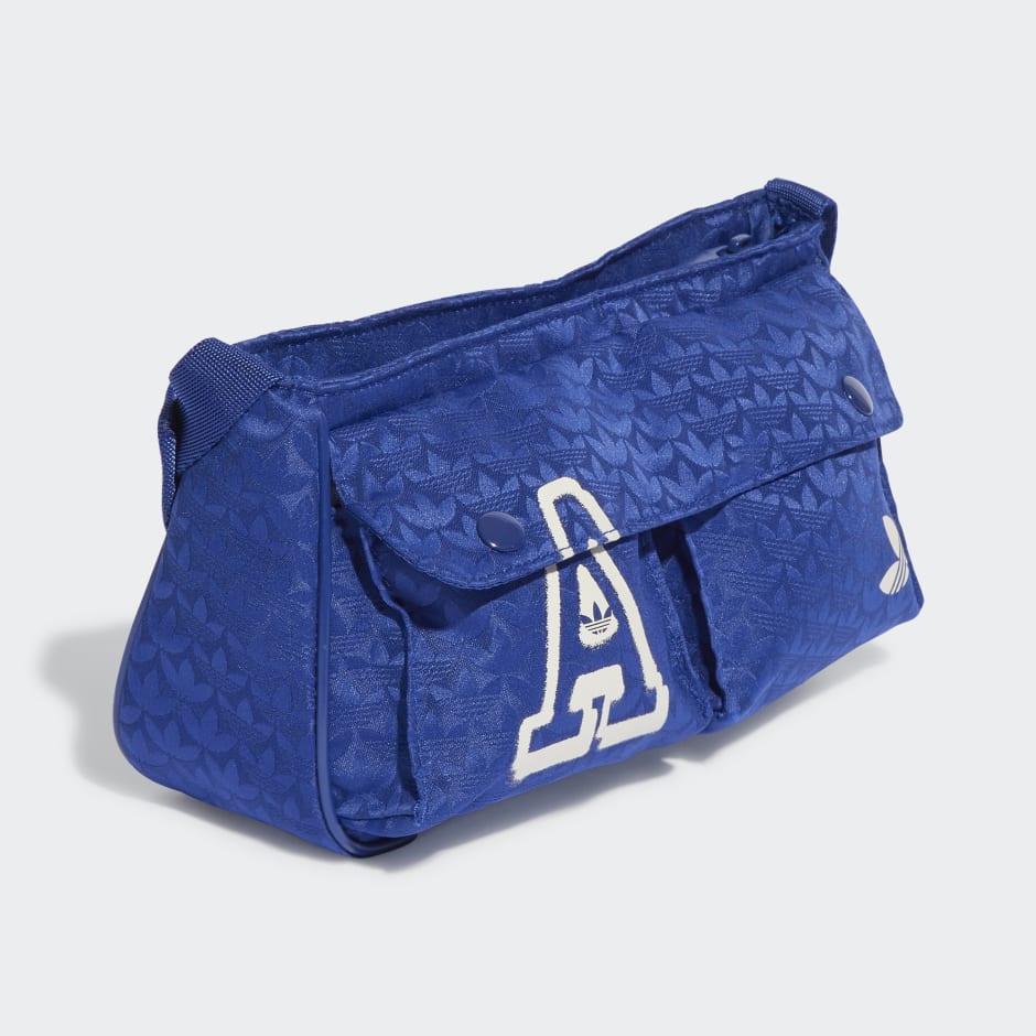 adidas Trefoil Jacquard Monogram Mini Bag - Blue | adidas
