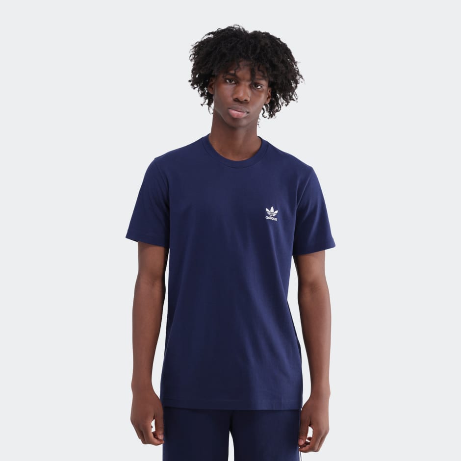 Clothing Trefoil Essentials T Shirt Blue adidas South Africa