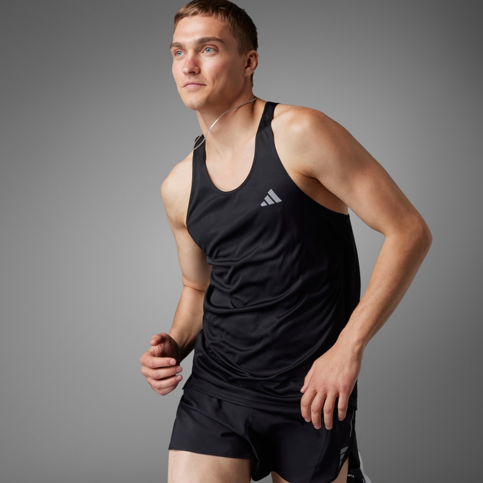 Men s Clothing Own the Run Singlet Black adidas Bahrain