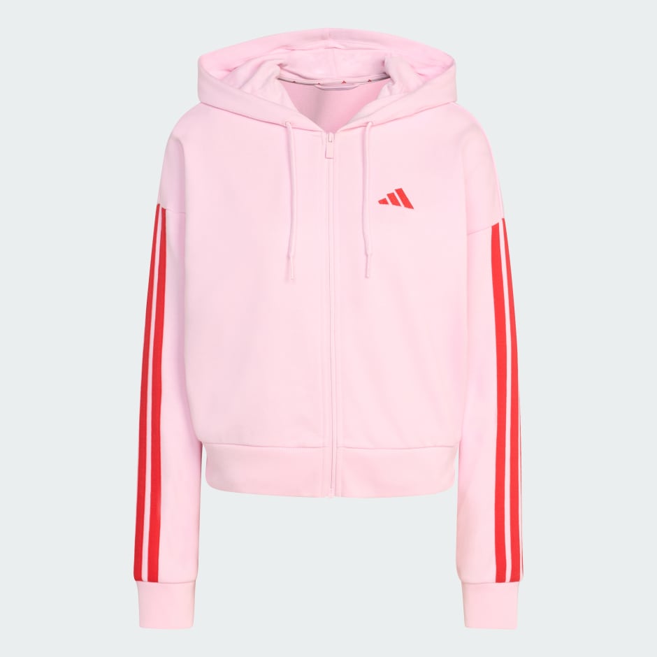 Majica s kapuljačom od francuskog frotira s patentnim zatvaračem i tri pruge Essentials