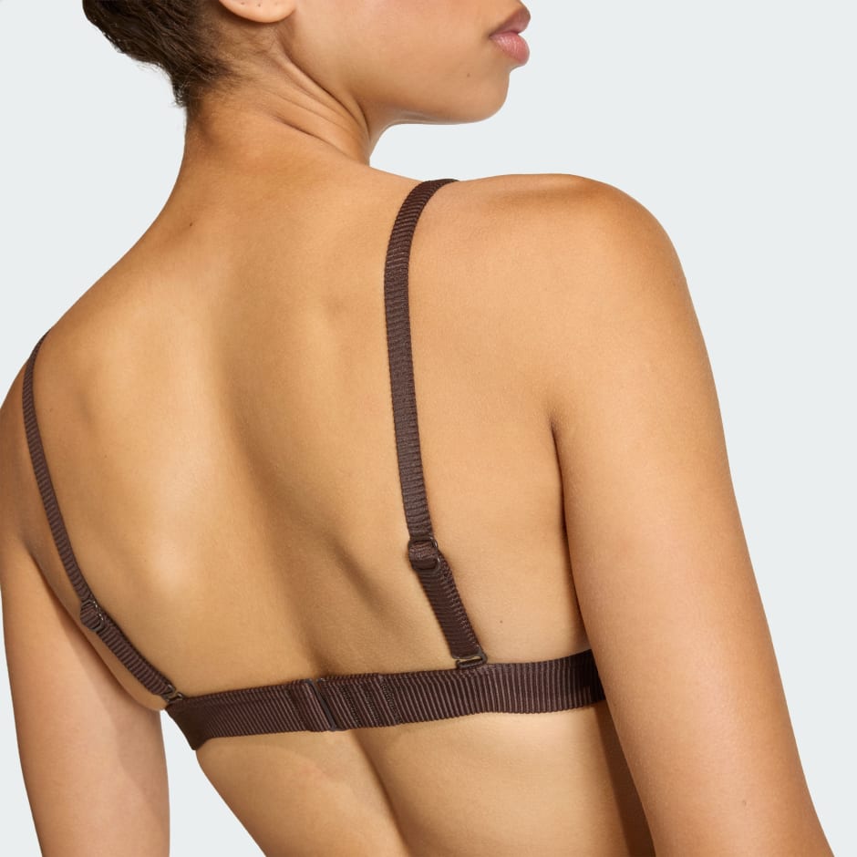 Sutien de baie Iconisea &icirc;n formă de triunghi, cu bureți și striații