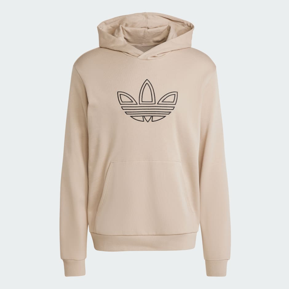 Adidas trefoil hoodie beige on sale