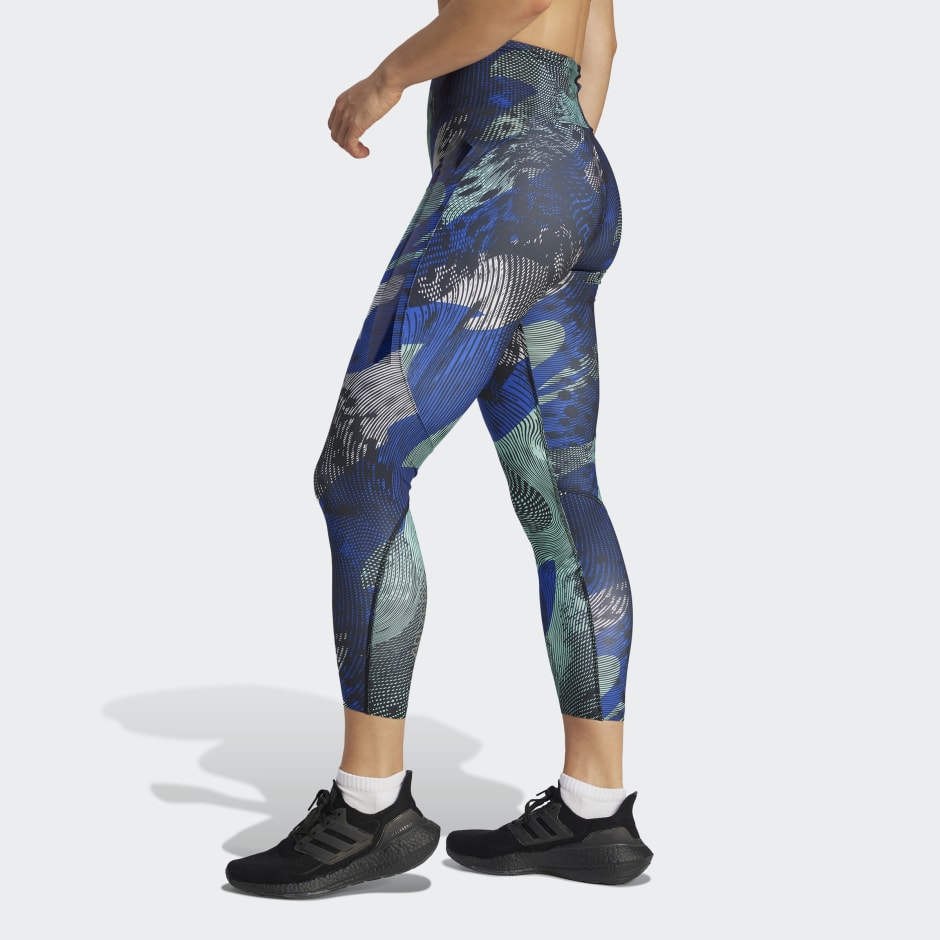 Clothing - Adizero Running Allover Print 7/8 Leggings - Black | adidas