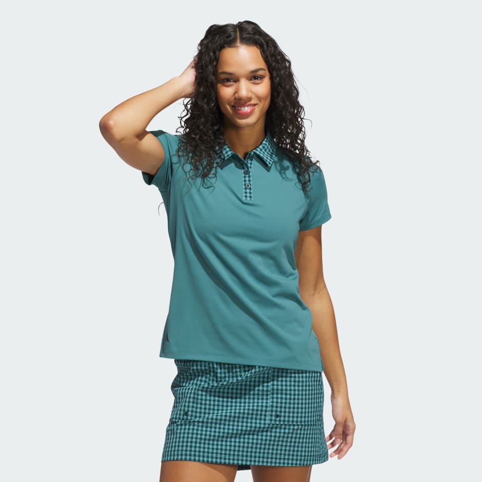 Ultimate365 Gingham Short Sleeve Polo Shirt