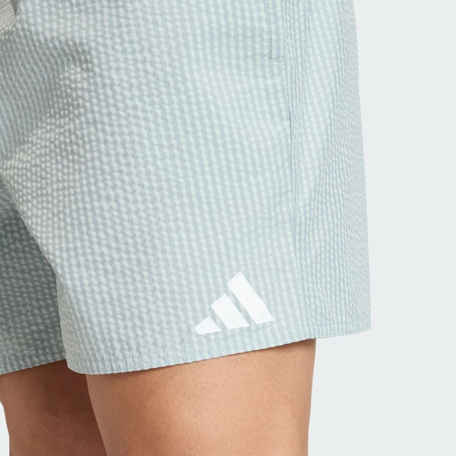 Seersucker Stripy Swim Shorts 5-Inch
