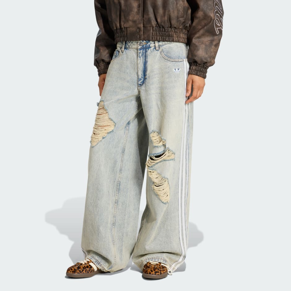 ADIDAS ORIGINALS LOOSE DENIM DESTRESSED Pants