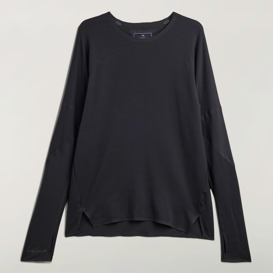 Tricou de alergare Y-3, cu m&acirc;necă lungă